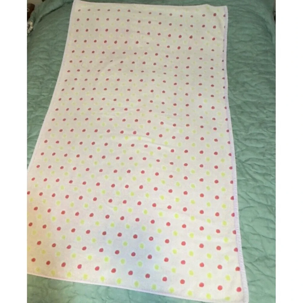 Vintage Terrisol Beach Towel Cotton Brazil 80's Pink Fish Geometric 2 Side 38x67
